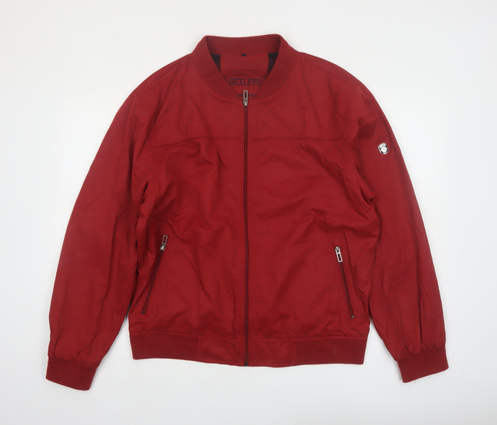 Bexleys Men's Red Bomber Jacket Size 42 Regular Fit Full Zip