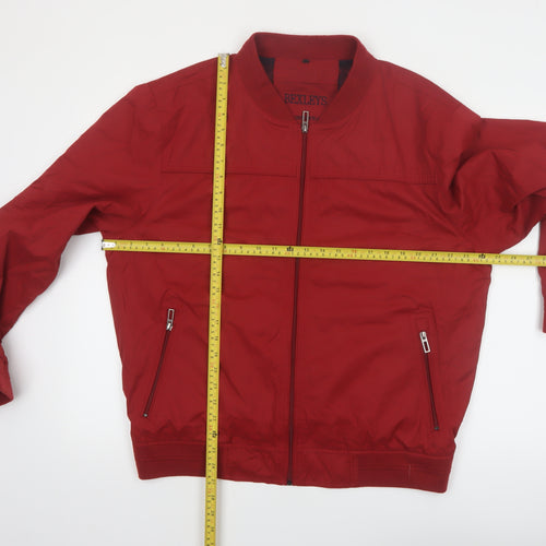 Bexleys Men's Red Bomber Jacket Size 42 Regular Fit Full Zip