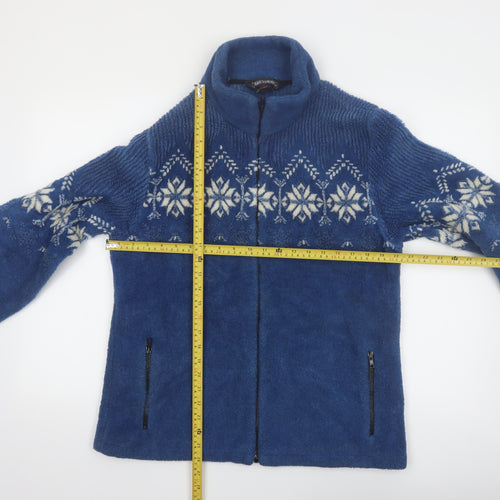 Black Diamond Women Blue Fair Isle Fleece Jacket XL Winter Casual