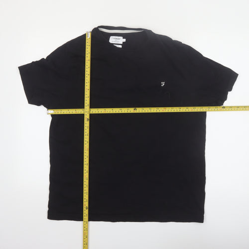 Farah Men's Black Crew Neck Short Sleeve Cotton T-Shirt L