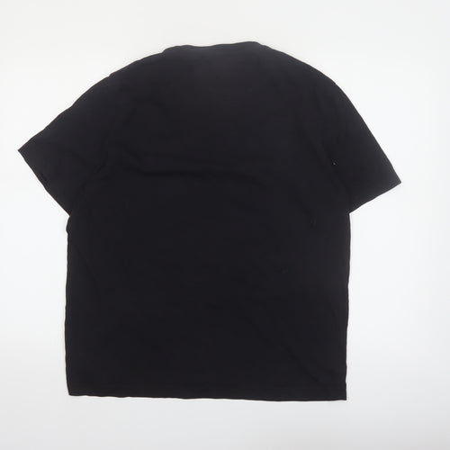Farah Men's Black Crew Neck Short Sleeve Cotton T-Shirt L