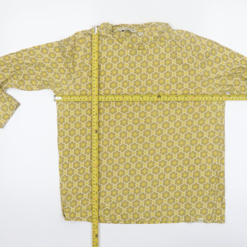 Regatta Women Yellow Floral Cotton Long Sleeve Blouse UK14