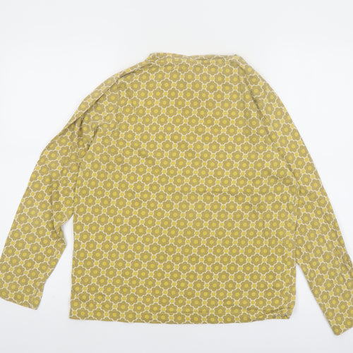 Regatta Women Yellow Floral Cotton Long Sleeve Blouse UK14