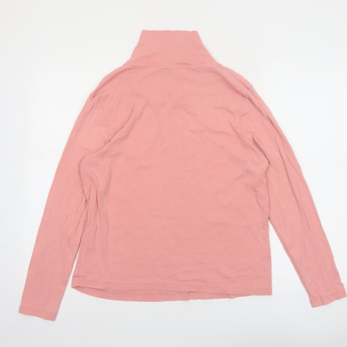 Cotton Traders Women’s Pink Long Sleeve Roll Neck Cotton Top Size 18