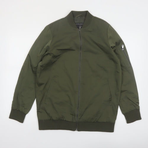 Bernardo Men's Green Bomber Jacket S Lightweight Polyester Zip