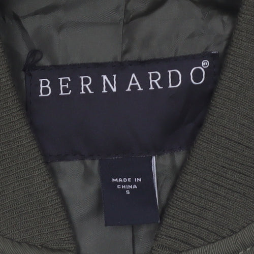Bernardo Men's Green Bomber Jacket S Lightweight Polyester Zip