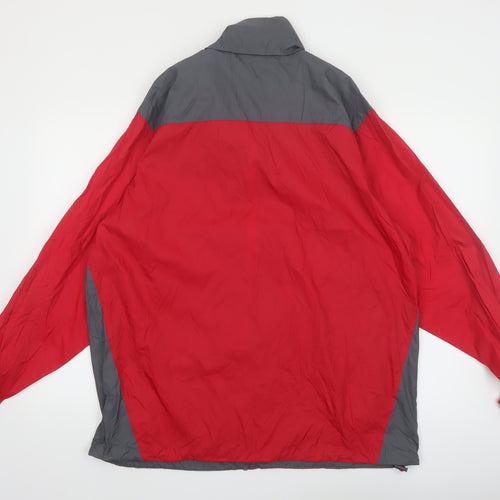 Columbia Men's Red Grey Lightweight Windbreaker Jacket Size L