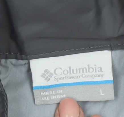 Columbia Men's Red Grey Lightweight Windbreaker Jacket Size L