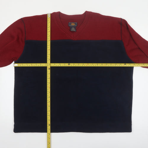 Route 66 Men's Multicoloured V-Neck Pullover Sweatshirt Size L
