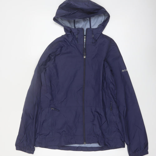 Columbia Women's Blue Waterproof Hooded Rain Jacket Size M