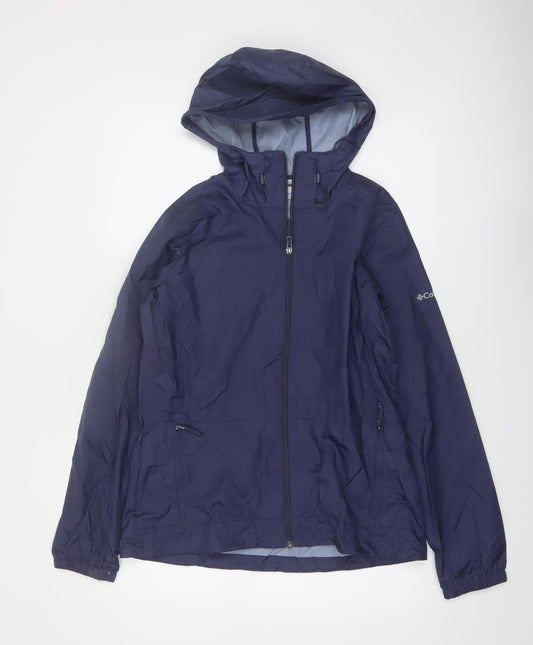 Columbia Women's Blue Waterproof Hooded Rain Jacket Size M