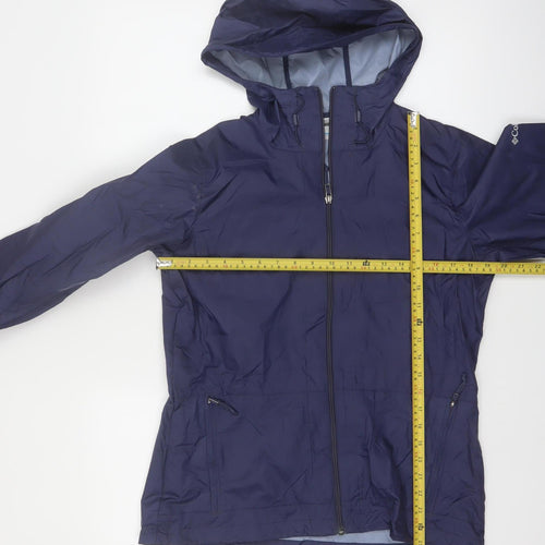 Columbia Women's Blue Waterproof Hooded Rain Jacket Size M