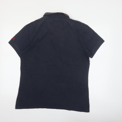 Barbour International Men's Blue XL Polo Shirt Cotton Short Sleeve