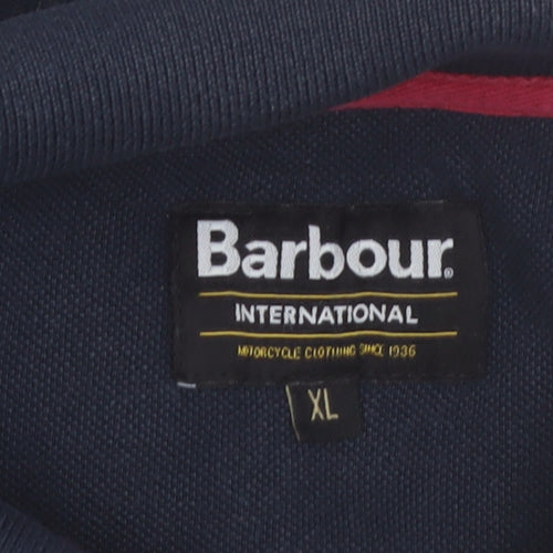 Barbour International Men's Blue XL Polo Shirt Cotton Short Sleeve