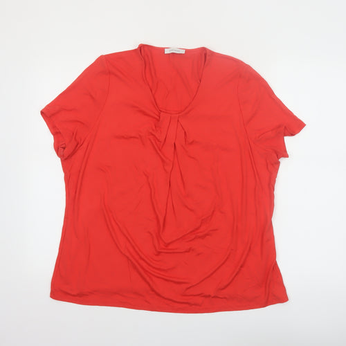 Windsmoor Womens Red Viscose Stretch Blouse Short Sleeve L