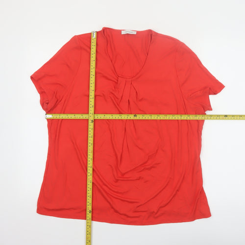 Windsmoor Womens Red Viscose Stretch Blouse Short Sleeve L