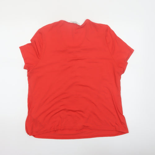 Windsmoor Womens Red Viscose Stretch Blouse Short Sleeve L