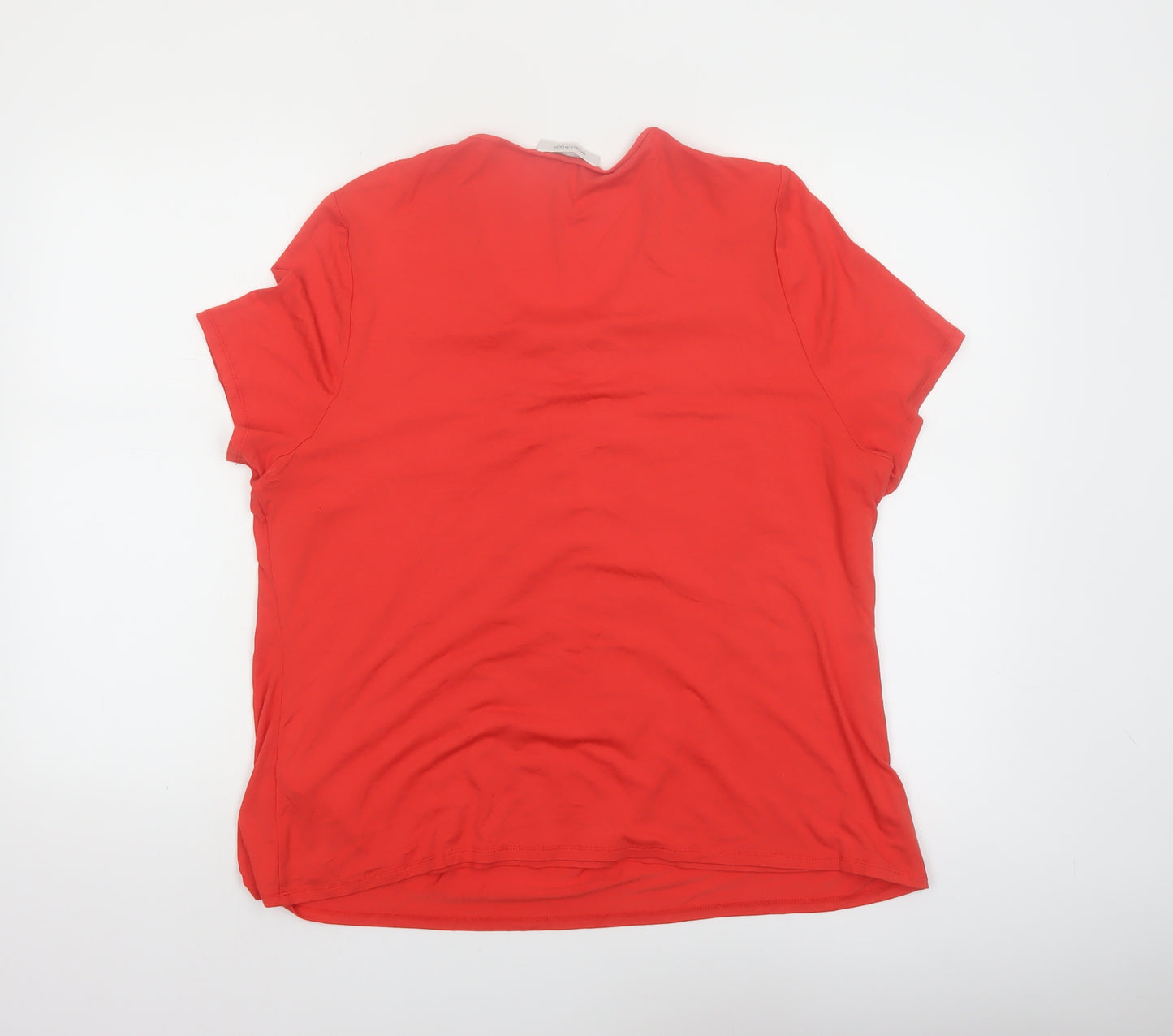 Windsmoor Womens Red Viscose Stretch Blouse Short Sleeve L