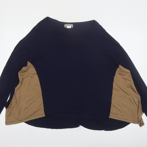 Mandarin Women’s Blue Colourblock Long Sleeve Blouse Size 12