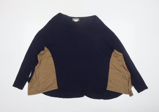 Mandarin Women’s Blue Colourblock Long Sleeve Blouse Size 12