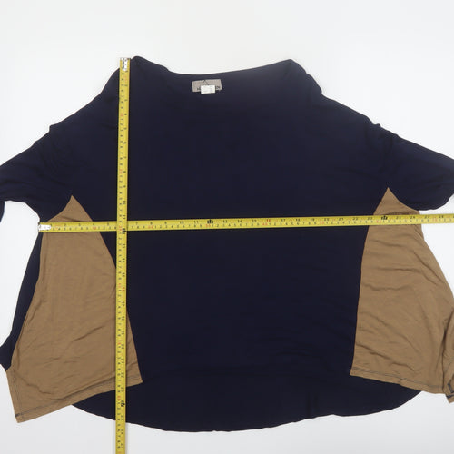 Mandarin Women’s Blue Colourblock Long Sleeve Blouse Size 12