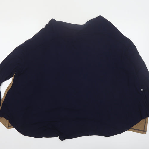 Mandarin Women’s Blue Colourblock Long Sleeve Blouse Size 12