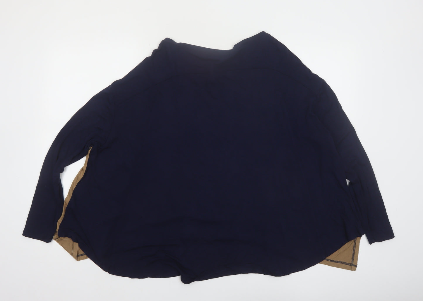 Mandarin Women’s Blue Colourblock Long Sleeve Blouse Size 12