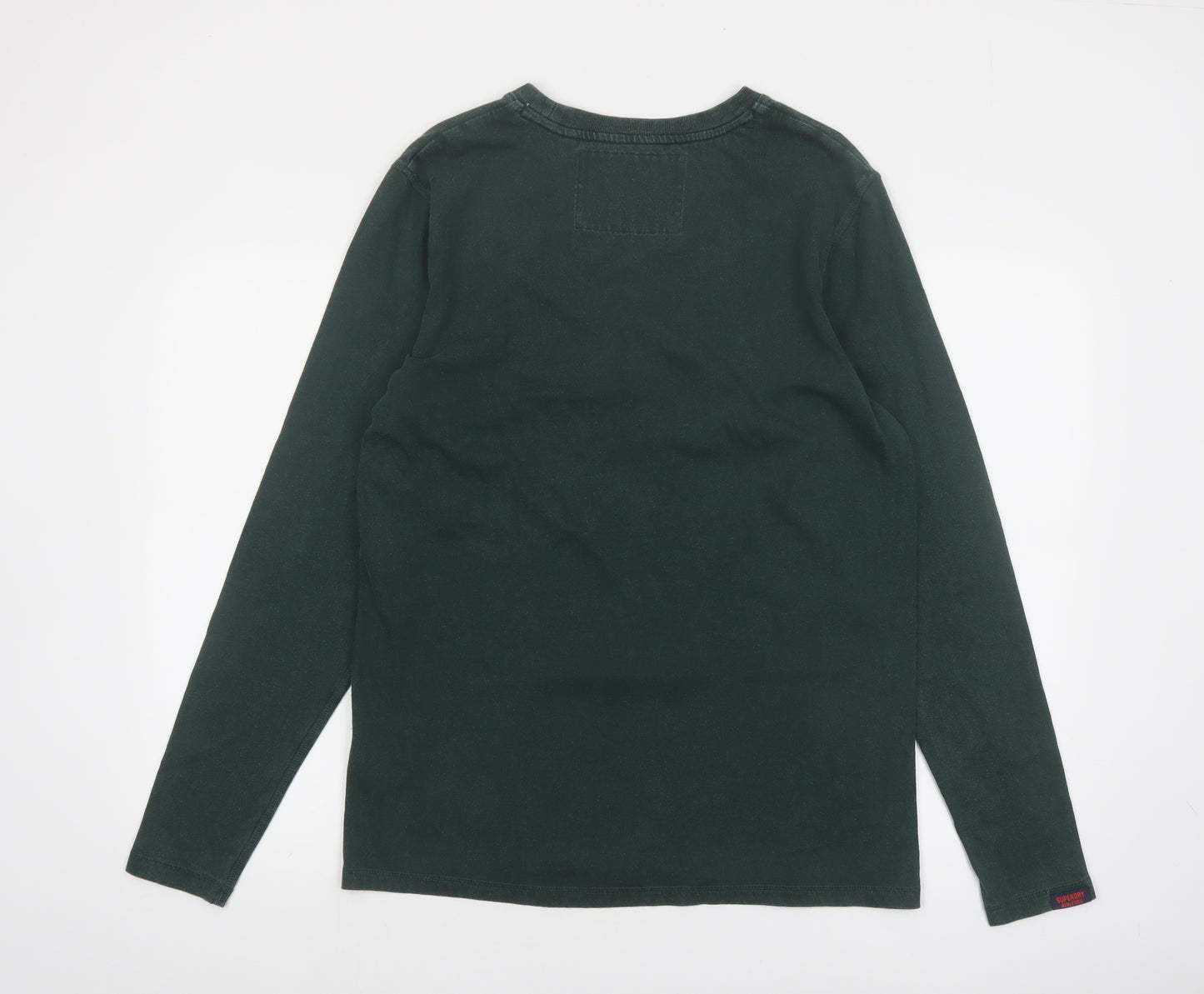 Superdry Men’s Green Athletic Long Sleeve Crew Neck Top Size M
