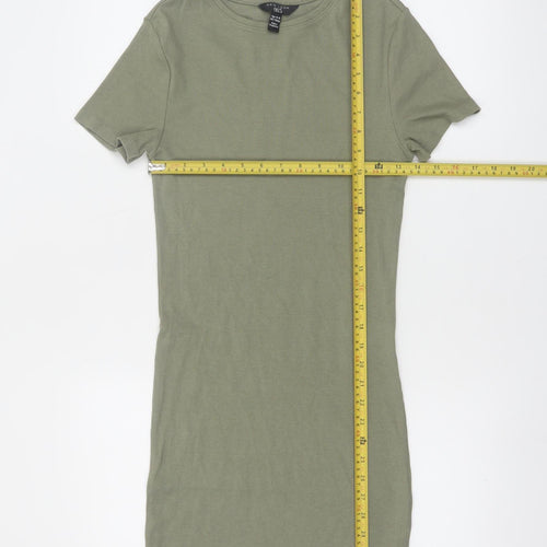 New Look Girls Green 915 T-Shirt Dress Age 14-15 Years Cotton Stretch