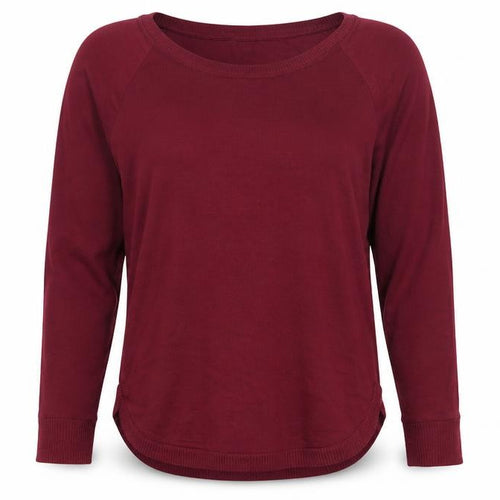 GAP Womens Red Long Sleeve Crew Neck Cotton Blend T-Shirt M
