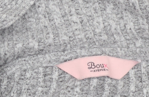 Boux Avenue Women Grey Full Zip Hooded Ribbed Sweatshirt UK 8