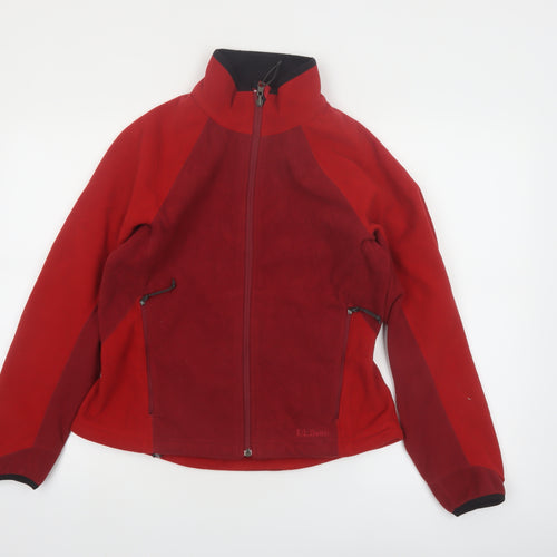 L.L.Bean Women's Red Fleece Jacket Size S Full Zip Outdoor Wear