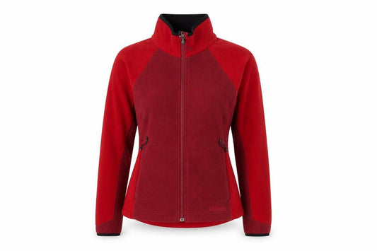 Front view of L.L.Bean Women's Red Fleece Jacket, size S, Full Zip Outdoor Wear