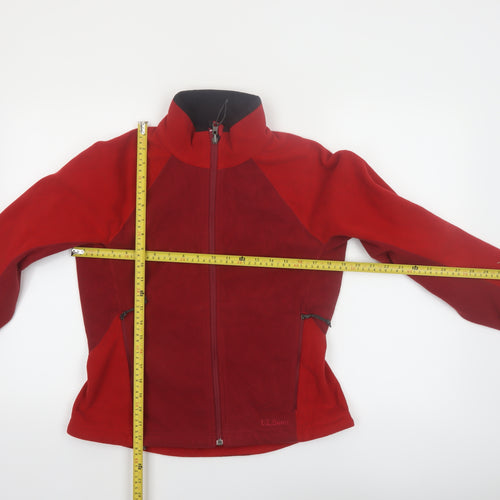 L.L.Bean Women's Red Fleece Jacket Size S Full Zip Outdoor Wear