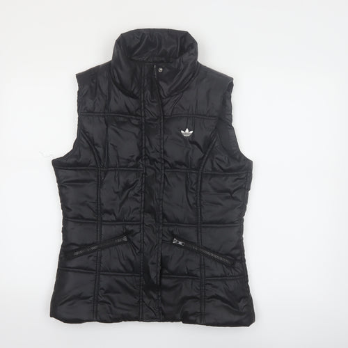 Adidas Women's Black Puffer Waistcoat Size 12 Quilted Zip Gilet