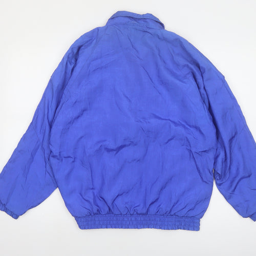 Bold Spirit Women Blue 90s Bomber Jacket Size S Nylon Zip Up