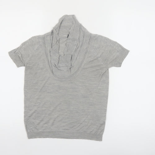 Armani Jeans Women's Grey Cowl Neck Short Sleeve Top Size 6