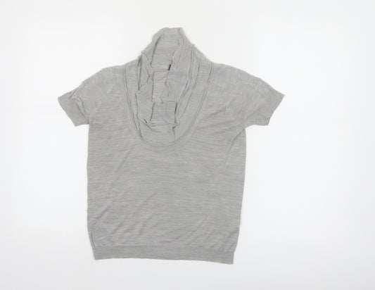 Armani Jeans Women's Grey Cowl Neck Short Sleeve Top Size 6
