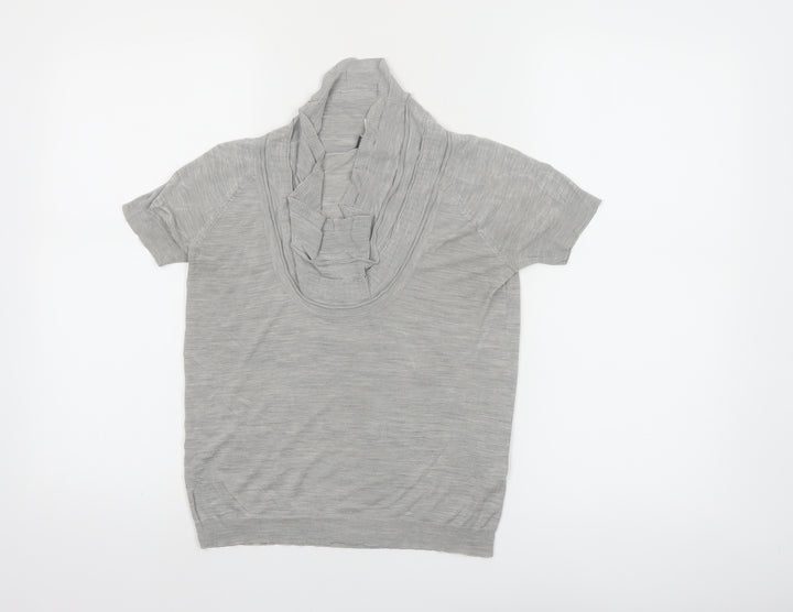 Armani Jeans Women's Grey Cowl Neck Short Sleeve Top Size 6
