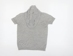 Armani Jeans Women's Grey Cowl Neck Short Sleeve Top Size 6