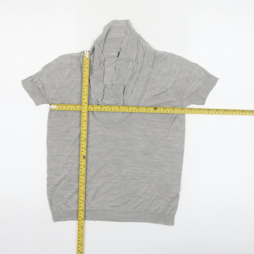 Armani Jeans Women's Grey Cowl Neck Short Sleeve Top Size 6