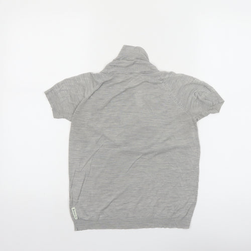 Armani Jeans Women's Grey Cowl Neck Short Sleeve Top Size 6
