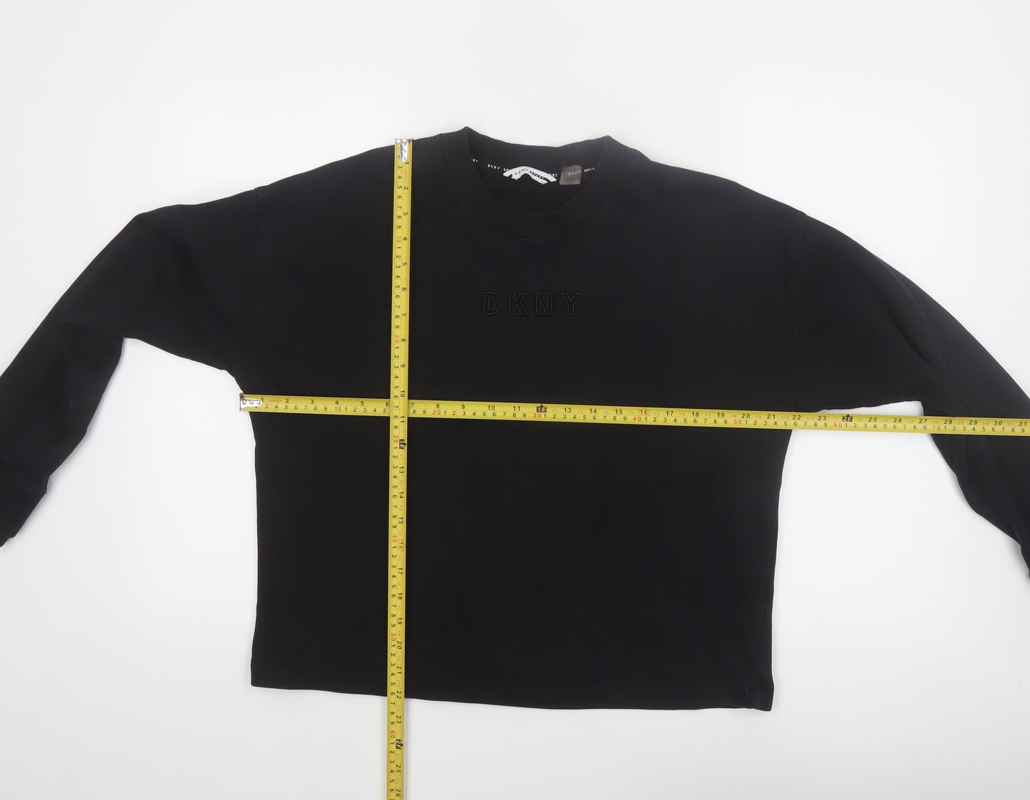 DKNY Sport Women's Black Cotton Blend Crew Neck Pullover Sweatshirt M