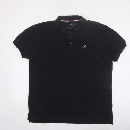 Kangol Men's Black XL Polo Shirt 100% Cotton Casual Top