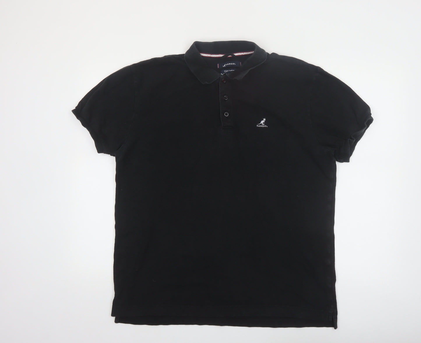 Kangol Men's Black XL Polo Shirt 100% Cotton Casual Top