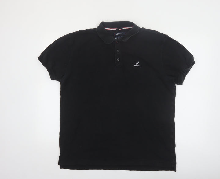 Kangol Men's Black XL Polo Shirt 100% Cotton Casual Top