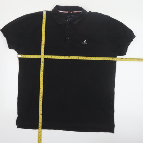 Kangol Men's Black XL Polo Shirt 100% Cotton Casual Top
