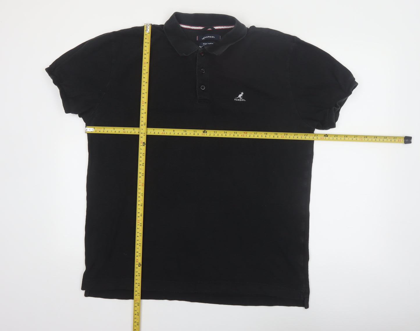 Kangol Men's Black XL Polo Shirt 100% Cotton Casual Top