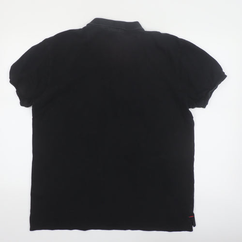 Kangol Men's Black XL Polo Shirt 100% Cotton Casual Top