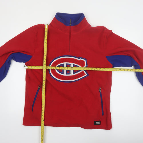 NHL Men’s Red & Blue 1/4 Zip Fleece Sweatshirt Large